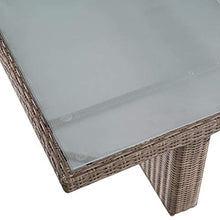 SKM Set da Pranzo da Giardino 11 pz in Polyrattan Marrone