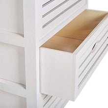 Beliani Comodino Rustico in Legno di Paulownia con 3 Cassetti Bianco Lucky