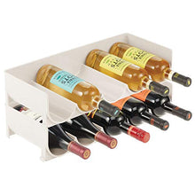 mDesign Set da 2 scaffali per bottiglie di vino impilabili – Portabottiglie in plastica per 10 bottiglie – Organizer in plastica per ogni tipo di bottiglia – beige