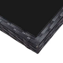 OUSEE Set Mobili da Pranzo per Giardino 9 pz in Polyrattan Nero