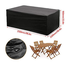 Cuore Telo da Tavolo per mobili Telo Oxford Telo da Giardino per Esterno Telo Impermeabile Antivento Resistente alla Neve Rivestimento Interno stabilizzato ai Raggi UV - Nero - 250x250x90CM