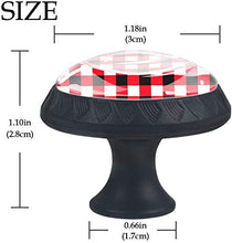 Modello quadrato plaid bianco nero rosso Pomelli per Porta Set di 4 Pomelli per Mobili Manopole per Cassetti Cucina Armadio Vetro