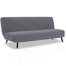 ZSFBIAO Copridivano Senza Braccioli Clic Clac 3 Posti Fodera per Cuscino Elastica per Divano Letto Pieghevole Senza Braccioli-Grigio M