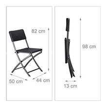 Relaxdays Sedia per Giardino Pieghevole in Ottica Rattan Modello Bastian, Nero, 2 Pezzi