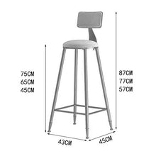 Sgabelli da Bar Sgabelli ad Altezza Bar Sgabelli con Gambe in Metallo -Kitchen o Sala da Pranzo- Modern Agriturismo Accent Accent Mobili (Set di 2) (Color : White, Size : H75cm)