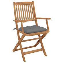 vidaXL Sedie da Giardino Pieghevoli 6 pz con Cuscini Massello Acacia