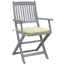 vidaXL Sedie da Giardino Pieghevoli 4pz con Cuscini in Massello Acacia