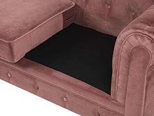 Beliani Divano a 3 Posti in Velluto Rosa Gambe Nere Moderno Chesterfield