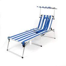 CREVICOSTA QUALITY MARK MARCAS DE CALIDAD 1 lettino 1006 blu e bianco, 192 x 65 x 41 cm