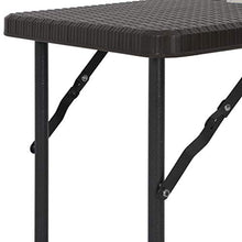 SKM Set da Bistrot 3 pz Pieghevole in HDPE Marrone Stile Rattan (15.55kg)