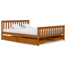 SKM Giroletto con 4 Cassetti Marrone Miele Legno di Pino 160x200 cm (46.4kg)