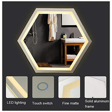 Bagno Specchio Parete Specchi, LED Illuminato Specchio Cosmetico Specchio per Il Trucco, di Differenti Temperature di Colore, con Defogger Dimmer E Touch Interruttore