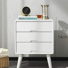 H-CAR Camera da Letto Semplice e Moderna con Mini Comodino Bianco in Legno massello, Design a Tre cassetti