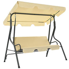 Festnight Dondolo da Giardino, Dondolo da Esterno Bianco Crema 170x110x153 cm