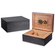 WLMGWRXB Humidor per sigari da Tavolo, Scatola per sigari in Cedro con Vassoio, igrometro in Vetro e umidificatore Rettangolare