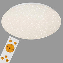 Briloner Leuchten - Plafoniera LED Dimmerabile, decoro a stelle, Luce calda neutra fredda, include telecomando, LED integrati 1300Lm 15W, Ø29.3 cm, Lampada da soffitto per camera, plastica IP20