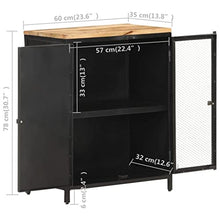 vidaXL Credenza 60x35x78 cm in Legno Massello di Mango Grezzo