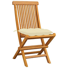 vidaXL Sedie da Giardino con Cuscini Bianco Crema 4pz Massello di Teak