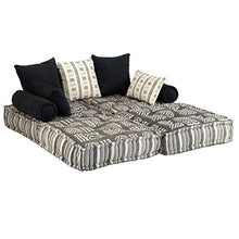 vidaXL Divano Letto Modulare a 2 Posti in Tessuto a Strisce Letto Sofa Sofà