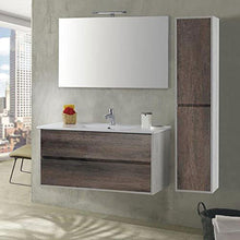 mazzoni Mobile da Bagno Sospeso 90cm Colonna P18cm Maiorca Plus Grigio Frassinato