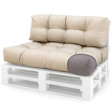 Spatium Cuscini per Pallet Sfoderabili Impermeabile Rivestimento Trapuntato Cuscino per bancale Euro Sedile Schienale 20 cm di Spessore Beige Schienale Lungo 120x40x15