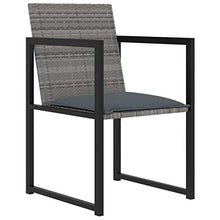 vidaXL Set da Pranzo da Giardino 9 pz con Cuscini in Polyrattan Grigio