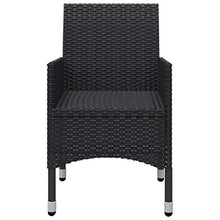 FAMIROSA Set da Bistrot per Giardino 3 pz in Polyrattan e Vetro Nero-8378