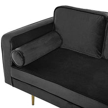 Beliani Chaise Longue Versione Sinistra Velluto Nero Piedi in Metallo e Cuscini MIRAMAS - Arredi Casa