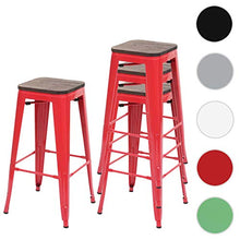 Set 4X sgabelli bistrot Design Industriale HWC-A73 Legno Metallo Verniciato Rosso