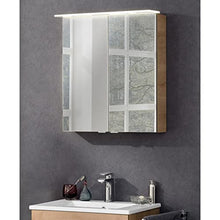 Fackelmann - Set mobili da bagno B.Perfect, 3 pezzi, con mobiletto sottolavello, con lavabo in ceramica da appendere, 60 cm e armadietto a specchio a LED