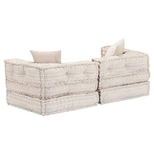 vidaXL Divano Letto Modulare a 2 Posti Comodo Ampio Robusto Resistente Durevole Solido Arredo Camera Mobile Imbottito Decorativo Beige in Tessuto