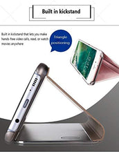 Saceebe Compatibile con Galaxy S10 plus Custodia pelle Cover a libro Specchio Mirror effect Electroplating Plating Portafoglio Flip Case Custodia in pelle Anteriore e posteriore Bumper Cover,blu