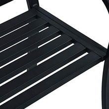 E E-NICES Panchina da Giardino 125 cm Nera in Acciaio