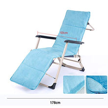 SHANCL 184CM Sedia da Spiaggia Pieghevole con Braccioli da Giardino Blu Reclinabile