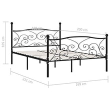SKM Giroletto con Doghe Nero in Metallo 160x200 cm (22kg)