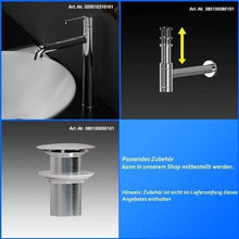 Alpenberger Ciotola in Vetro Satinato Ø 42 cm con Piano per lavabo Satinato, 90 cm e Supporto
