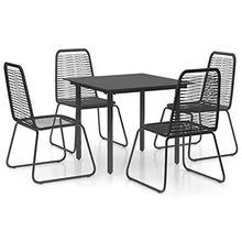 vidaXL Set da Pranzo da Giardino 5 pz in Rattan PVC Nero