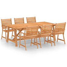FAMIROSA Set Pranzo da Giardino 7pz in Legno Massello di Acacia
