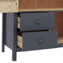 Ausla Garde-Guardaroba con 2 cassetti e 3 ripiani, 99 x 45 x 137 cm, grigio e marrone miele
