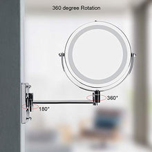 Heaveant Specchio per Il Trucco, Specchio per Il Trucco con Montaggio a Parete a LED Pesante Specchio per Il Trucco con Illuminazione Girevole a 360 Gradi