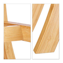 Relaxdays 10022339 Sgabello in Bambù, Design Curvo, Elegante, per Guardaroba, HxLxP: 48 x 56 x 28,5 cm