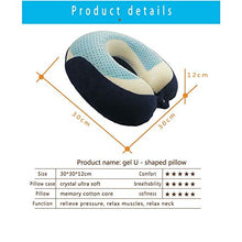 LBLQWE Cuscino a Forma di U in Gel, Cuscino a Forma di U in Memory Foam a Rimbalzo Lento, alleviare Il Dolore al Collo e al Collo, Cuscino al Collo per Viaggi in Aereo