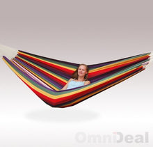 AMANKA Amaca XXL per 2 Persone a Righe Multicolor Arcobaleno 400x160cm | Supporta Fino a 150 kg | 100% Cotone | Amache Persone Insieme