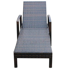 vidaXL Lettino Prendisole Reclinabile con Cuscino Poli Rattan Marrone Sdraio