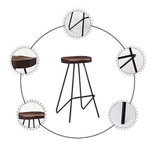 SHIJING Sgabelli Cucina Moderni Set di 4 sgabelli retrò, Sedia da Pranzo Sedia in Legno Gambe di Metallo Home Kitchen Sgabello Alto da Pub Stile Industriale, Altezza: 65/75 Centimetri