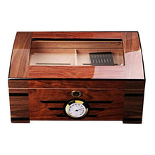 SCDZS Vetro Igrometro e umidificatore Rettangolare - Desktop Cigar Humidor Superiore di Vetro Cigar Box di stoccaggio