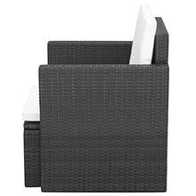 vidaXL Sedia da Giardino Elegante Robusta Leggera con Cuscini Lavabili Patio Arredi da Esterni Seggiole in Poliestere e Polyrattan Nero