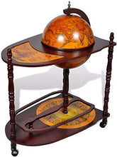 Mobile bar Globe con coperchio e bar carriola con tavoli trolley,Red Brown