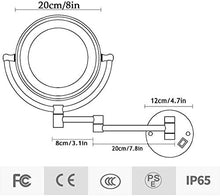 WZDD Specchio per Trucco da Parete, Specchio Ingranditore X10 con Luce LED, Specchio Cosmetico per Il Bagno, Specchio da Parete Rotondo