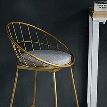 GYPPG Leisure Cafe Bar Stools Kitchen Breakfast,Dining Room Chair,Hollow Gold Iron Frame,Footrest,Anti-Slip,45/65/75cm